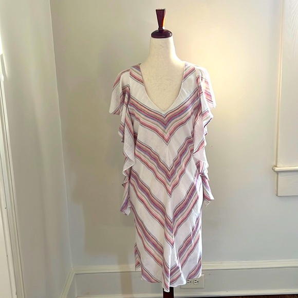 AMANDA UPRICHARD Chevron Stripe Shift Dress Size Small - Picture 2 of 16